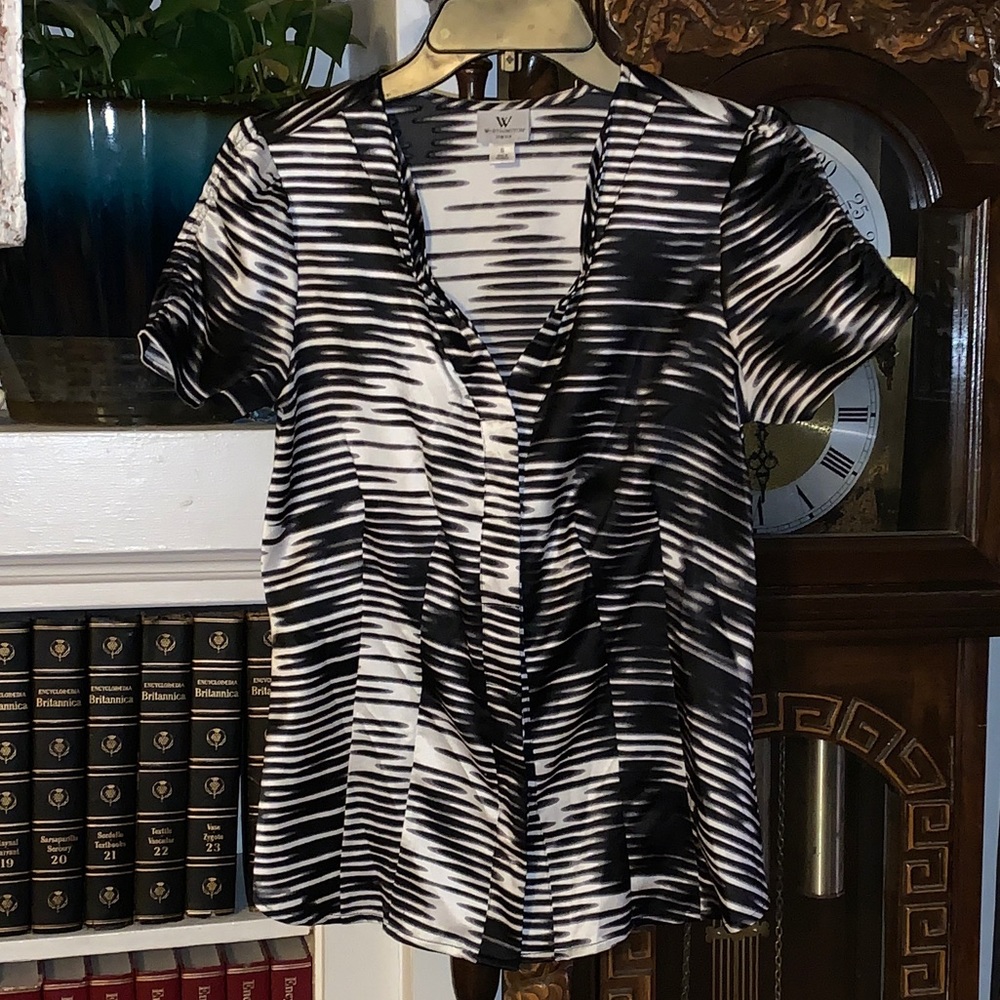Like New Women’s Shirt Sleeve Satiny Blouse, Sz Small